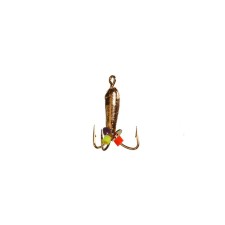 Mormyshka Chertik (gold galvanic), weight 0.8 g, size 3