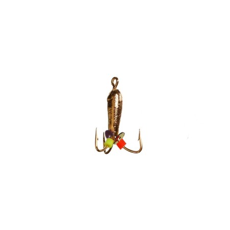Mormyshka Chertik (gold galvanic), weight 0.8 g, size 3