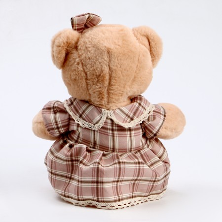 Soft toy "Bear" with a bow and heart, 39 cm, beige color-3