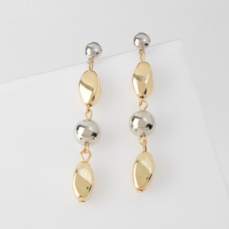 Earrings Metal "Style" Laboe, the color of silver-gold-1