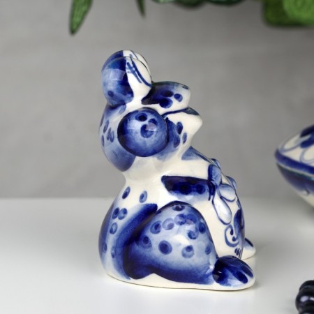 Souvenir "Frog", large, 9 cm, gzhel-1