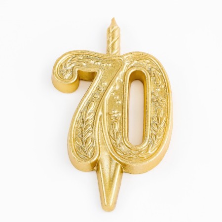 Candle for the cake figure "Jubilee" 70, gold, 9.7 cm,-2