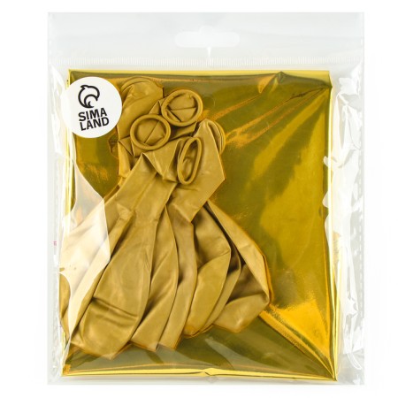 Set of balls "festive" foil, latex, color gold, 10 pcs.-2