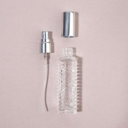 Perfume bottle "Transparent pattern", with a spray, 15 ml, silver color-6