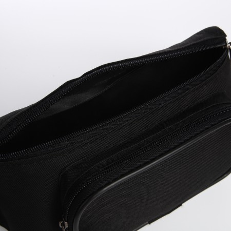 Lightning waist bag, external pocket, black color-4