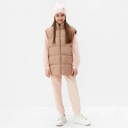 Children's minaku vest, beige color, height 128 cm-1