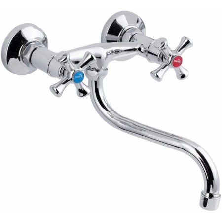FAUZT FZS-490-07 kitchen mixer, two-toll, pour 190 mm, wall, chrome