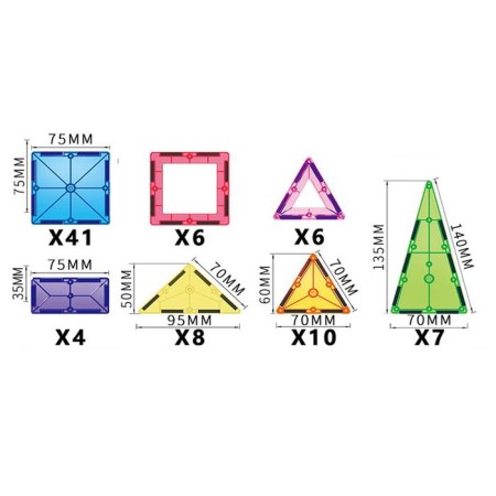 Magnetic designer "Geometric figures", 82 details-2
