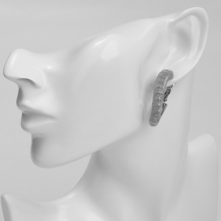 Earrings Metal "Bohemia" sunrise mini, color silver-4