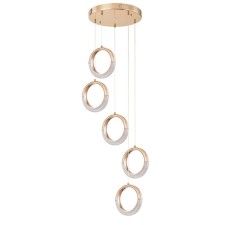 Suspended chandelier Arte Lamp Montana A7777SP-5GO, LED, 21 W, 51x51x200 cm, 1050 lm, golden
