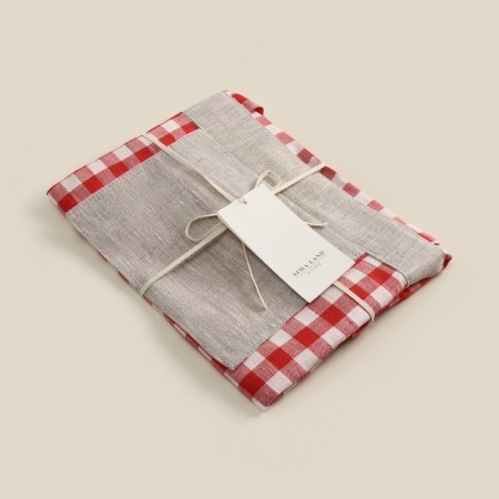 Slopper Sl Home "Red Cage" 50x50cm, 100% linen, 150g/m2-10