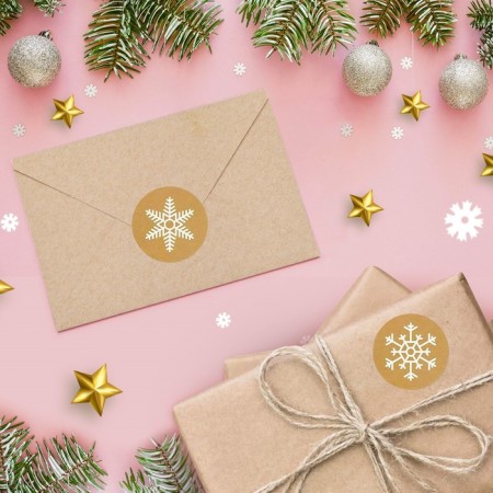 Craft stickers in the roll "Snowflakes", 500 pcs, 2.5 x 2.5 cm-1