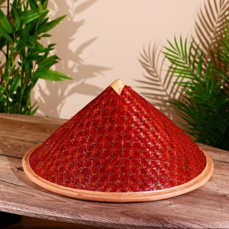 Bamboo hat 38 cm burgundy-2