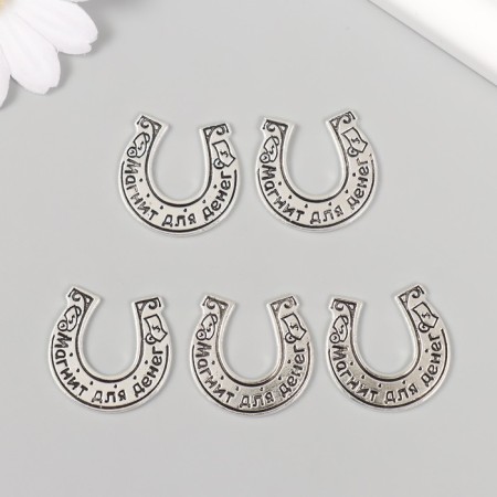 Decor Metal for creativity "Horseshoe - Magnet for Money" 2.5x2.5 cm-2