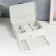 Casket to the leatherette for jewelry "with buckle" white 24x18.5x9 cm
