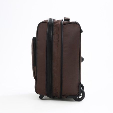 Small 20 suitcase "," Cartes factory ", lightning department, extension, external pocket, 2 wheels, brown color-3