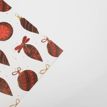 Glossy packaging paper "Red Balls", 70 x 100 cm, New Year-2