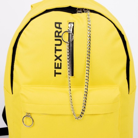 School backpack of textiles on lightning, 1 pocket, textura, yellow color-3