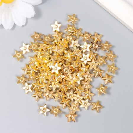 Decor for creativity plastic "Stars" gold set of 100 pcs 1x1 cm-2