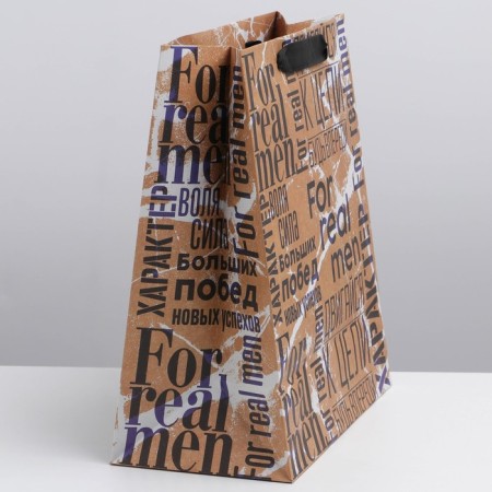 Package Gift Craft Vertical, Packaging, "For Real Man", Ml 23 x 27 x 11.5 cm-1