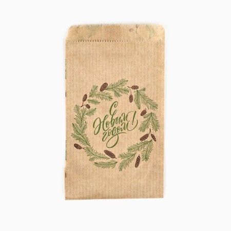 Package package, craft, “spruce twigs”, 8 x 16 cm without a window, New Year-1