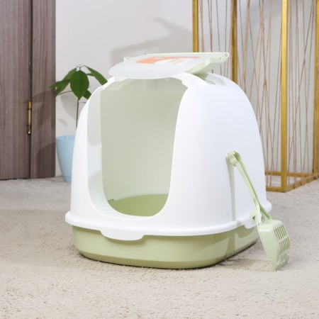Toilet closed with a scoop, 47 x 40 x 39 cm, white-green-9