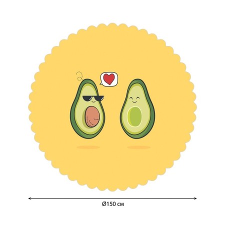 The tablecloth "Avocado in love", Round, Saten, D = 150 cm-1