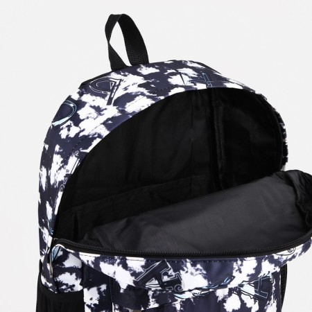 School backpack from textiles on lightning, 3 pockets, black color-5