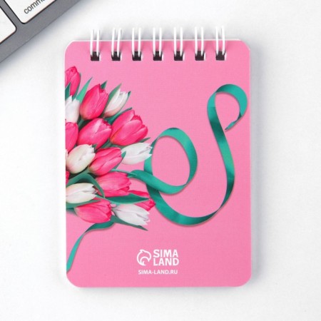 Chancellery set "since March 8", pencils 2 pcs, eraser 2 pcs, notebook-5