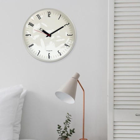 Wall clock, series: interior, "feathers", smooth move, d-30.5 cm-3