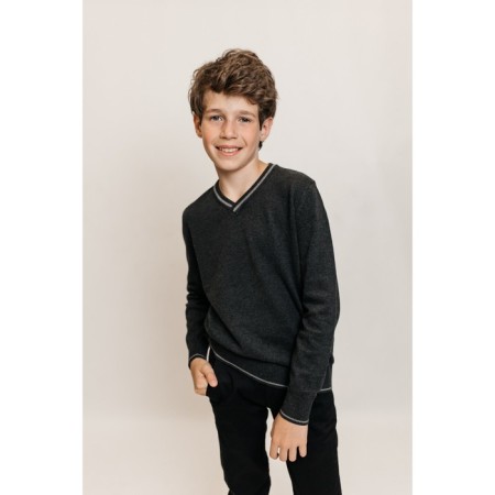 Jumper for boys, height 110-116 cm, dark gray color-1