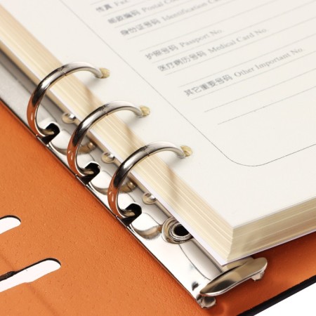 Organizer on the rings, A5 format, 90 sheets, line, with a knife, cover of the leather mix-4