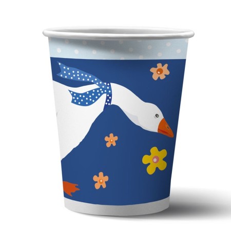 A set of paper glasses "geese-2", in film, 6 pcs., 250 ml