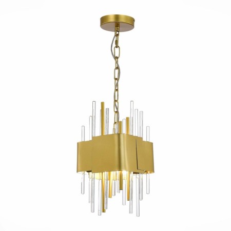 Suspended chandelier ST LUCE. SL1633.203.04. Olvera. 4x40 watts, E14, 20x20x37 cm, matte gold color-2