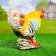 Garden figure "Rooster with flowers" 33x18x33cm