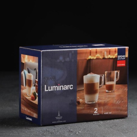A set of glass mugs “TIME TIME. Kapuchino ", 400 ml, 2 pcs-3