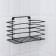 Direct shelf for a bathroom with high sides, 24.5 × 13 × 16.5 cm, black color