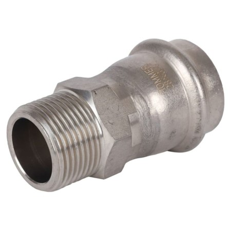 Adapter Rommer RSS-0021-002834, VPR-HR, D = 28 mm x 3/4 ", press, stainless steel-3