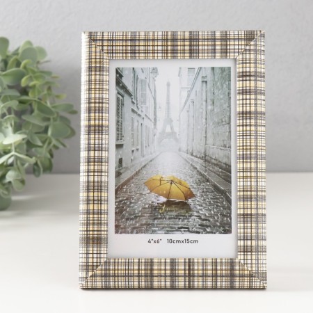 Photo frame MDF 10x15 cm "Scottish cage on beige" 1.5x14x17 cm