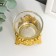 Glass candlestick, plastic on 1 candle "Heart from leaves Heart" gold 6.5x6x6 cm