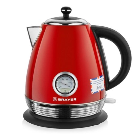 Electric kettle Brayer BR1007, metal, 1.7 l, 2200 W, auto shutdown, red