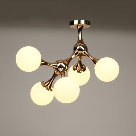 Chandelier "Molecule" 5he27 gold 60x55x52 cm-1