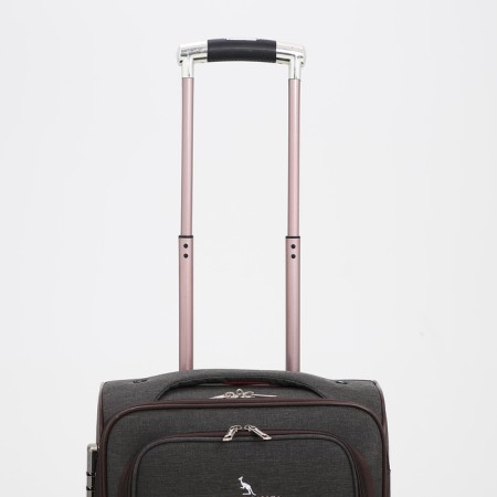 Small 20 suitcase, lightning department, code castle, 3 wheels, 2 outer pockets, brown color-5