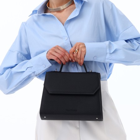 Women's bag Textura, messenger, average size, black color-8
