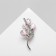 Brooch "Landysh flowers", white-pink color in silver