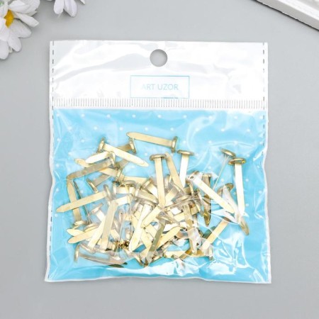 Brads for creativity metal "gold" set 50 pcs 2.5 cm-3