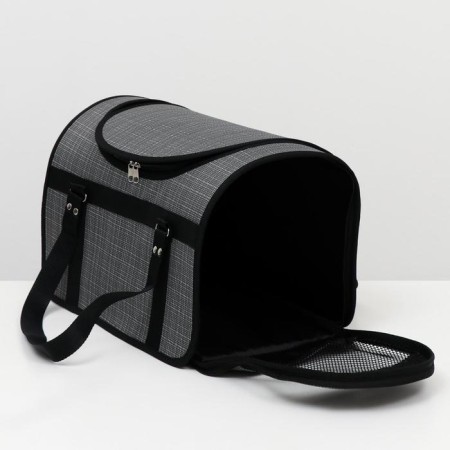 Bag - carrying for animals, with a hatch, 40 x 25 x 27 cm, mix of flowers-12