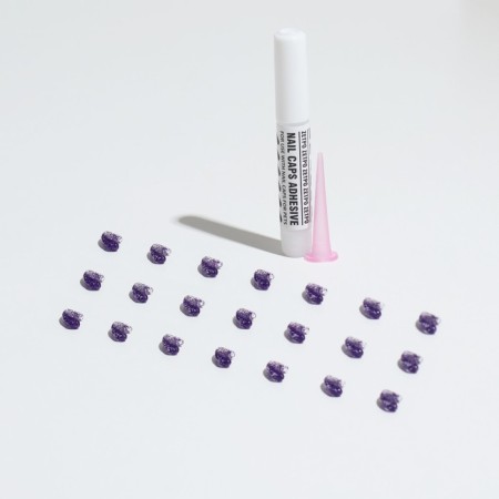 Faling claws "Antizaraps" (20 pcs), size S, purple with sparkles-4
