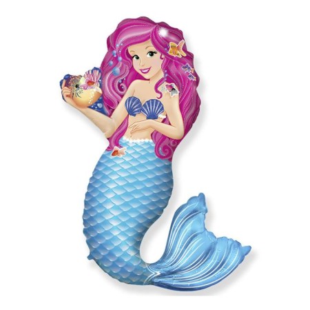 Foil ball 14 "Little Mermaid with a shell", for a wand