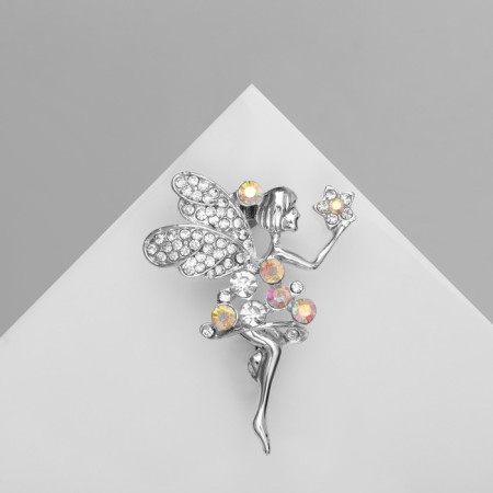 Brooch "Thumbelina", Rainbow color in silver